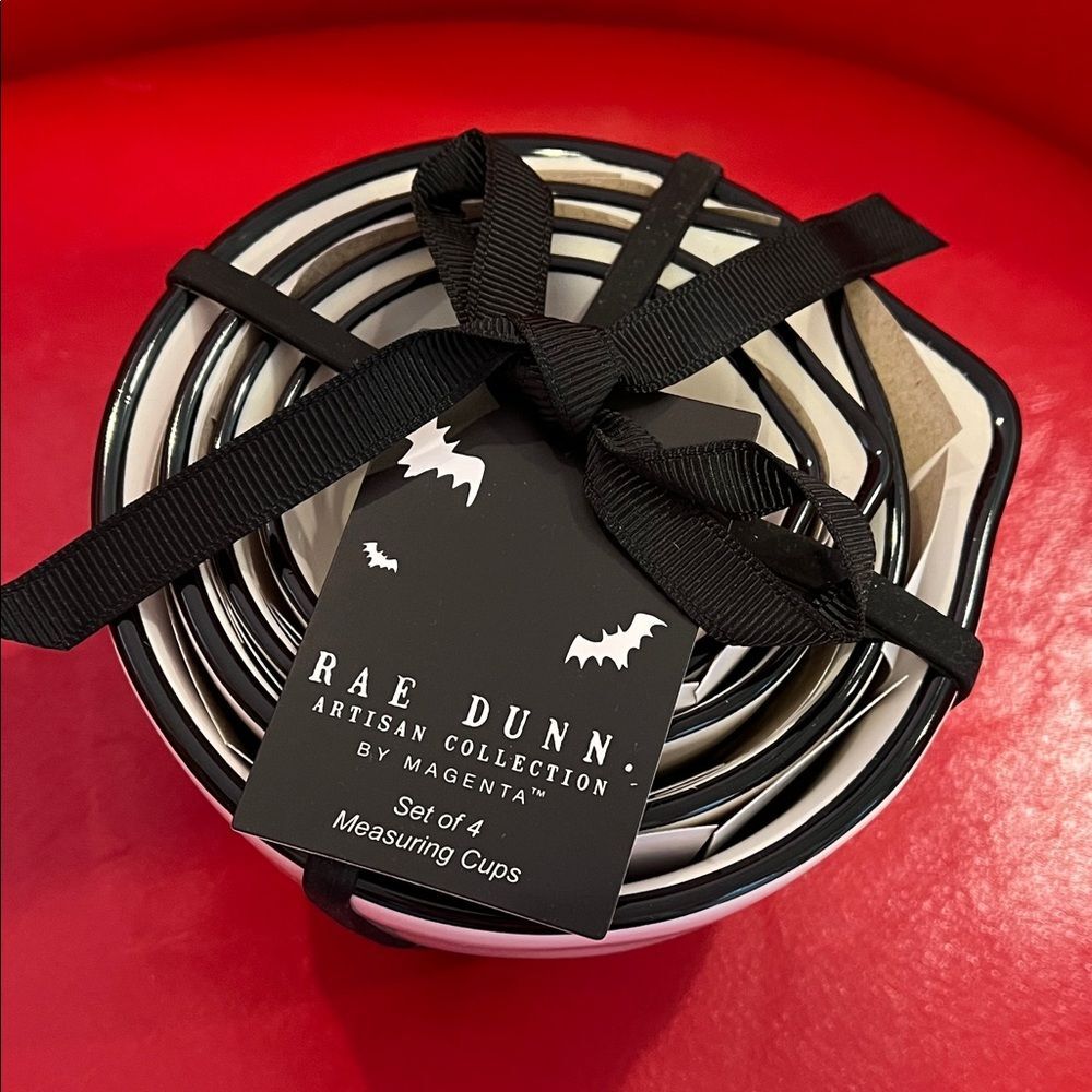 Rae Dunn Black and White Witch’s Broom Measuring Cups
